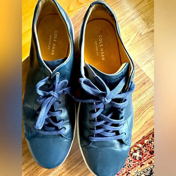 Cole Haan Men’s Grand OS Crosscourt 2 Sneaker size 11.5 navy leather burnsh - Picture 1 of 5